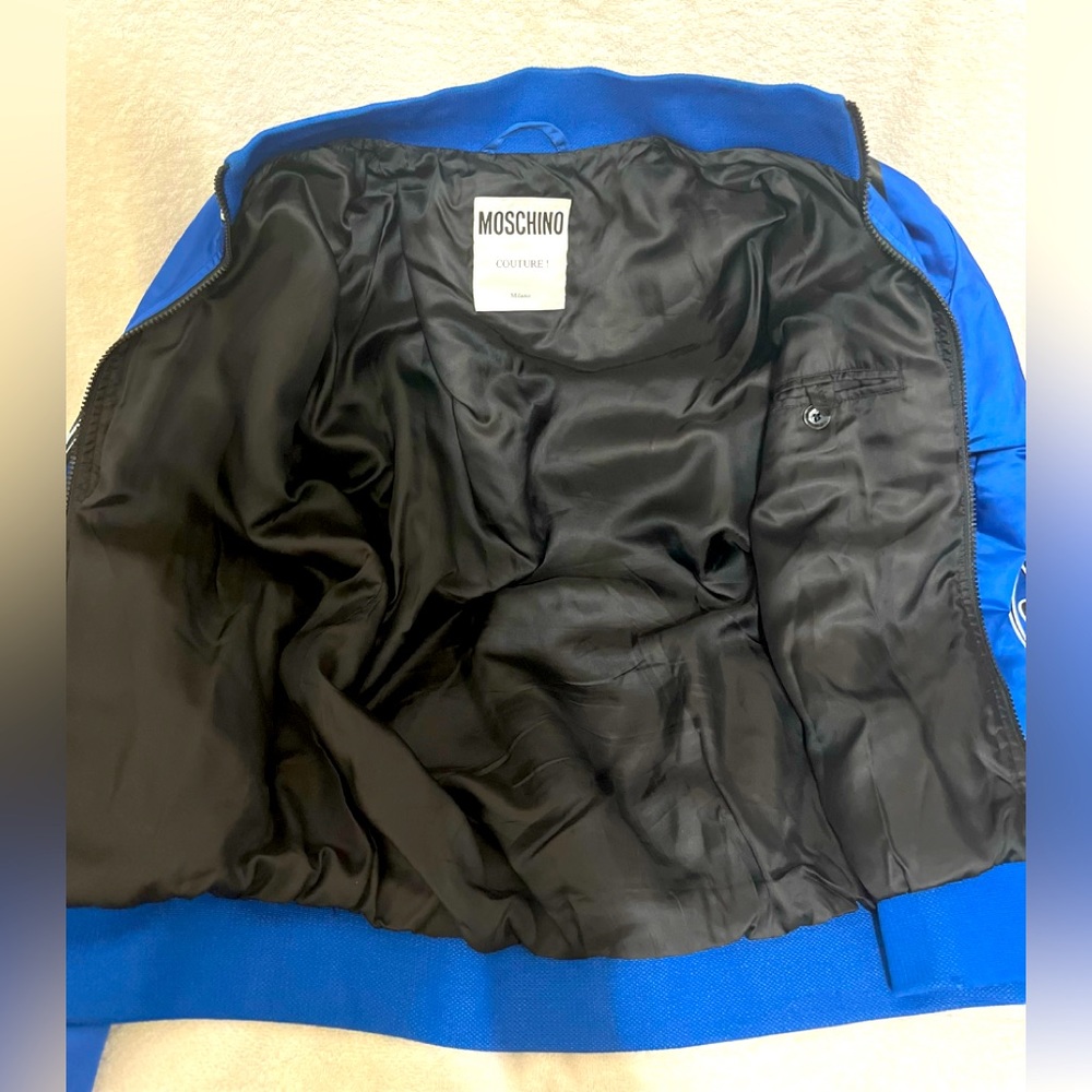 Moschino Blue Racing Logo Bomber Jacket - Picture 3 of 14